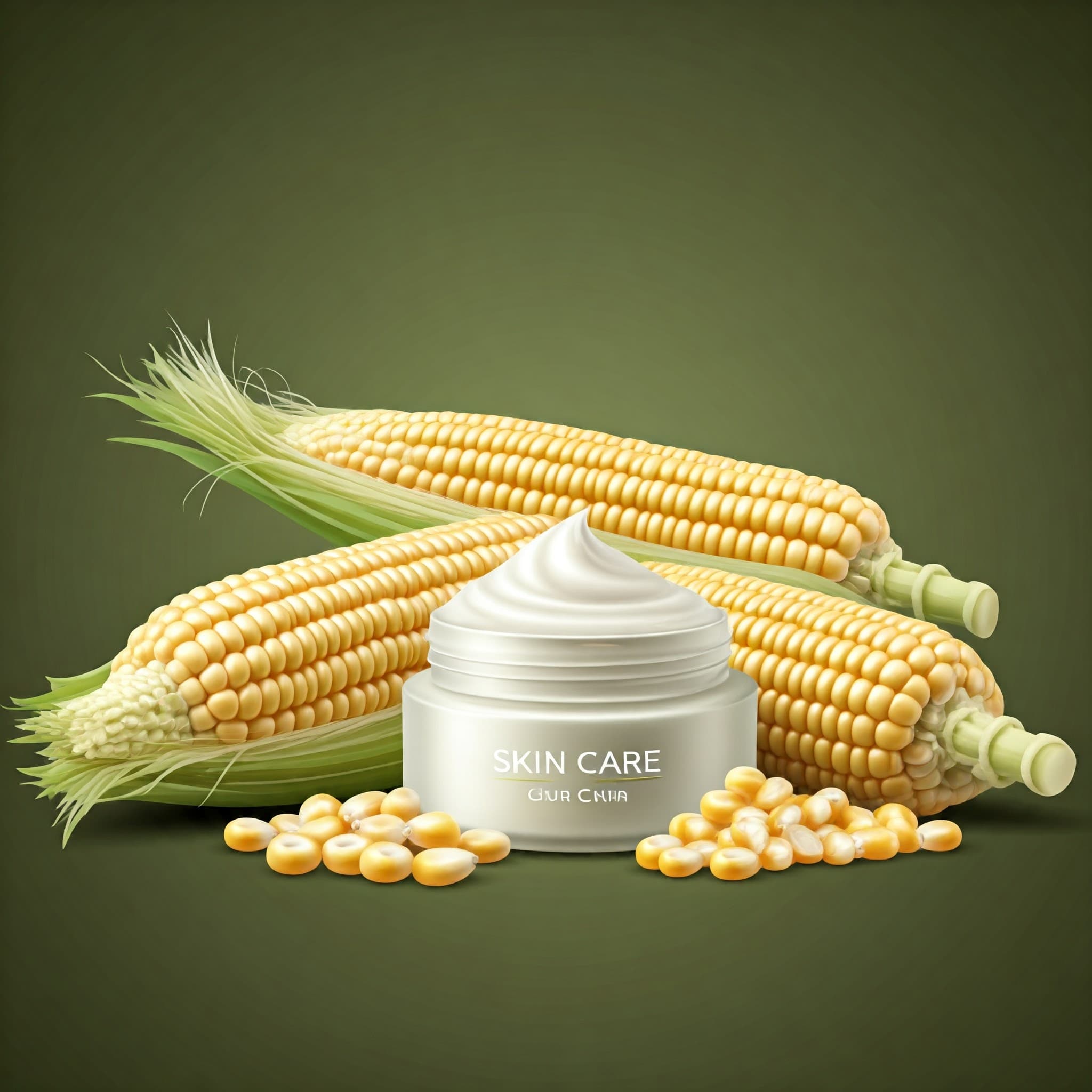 Skin care cream using Non-GMO white corn as ingredients (AI-generated Image)