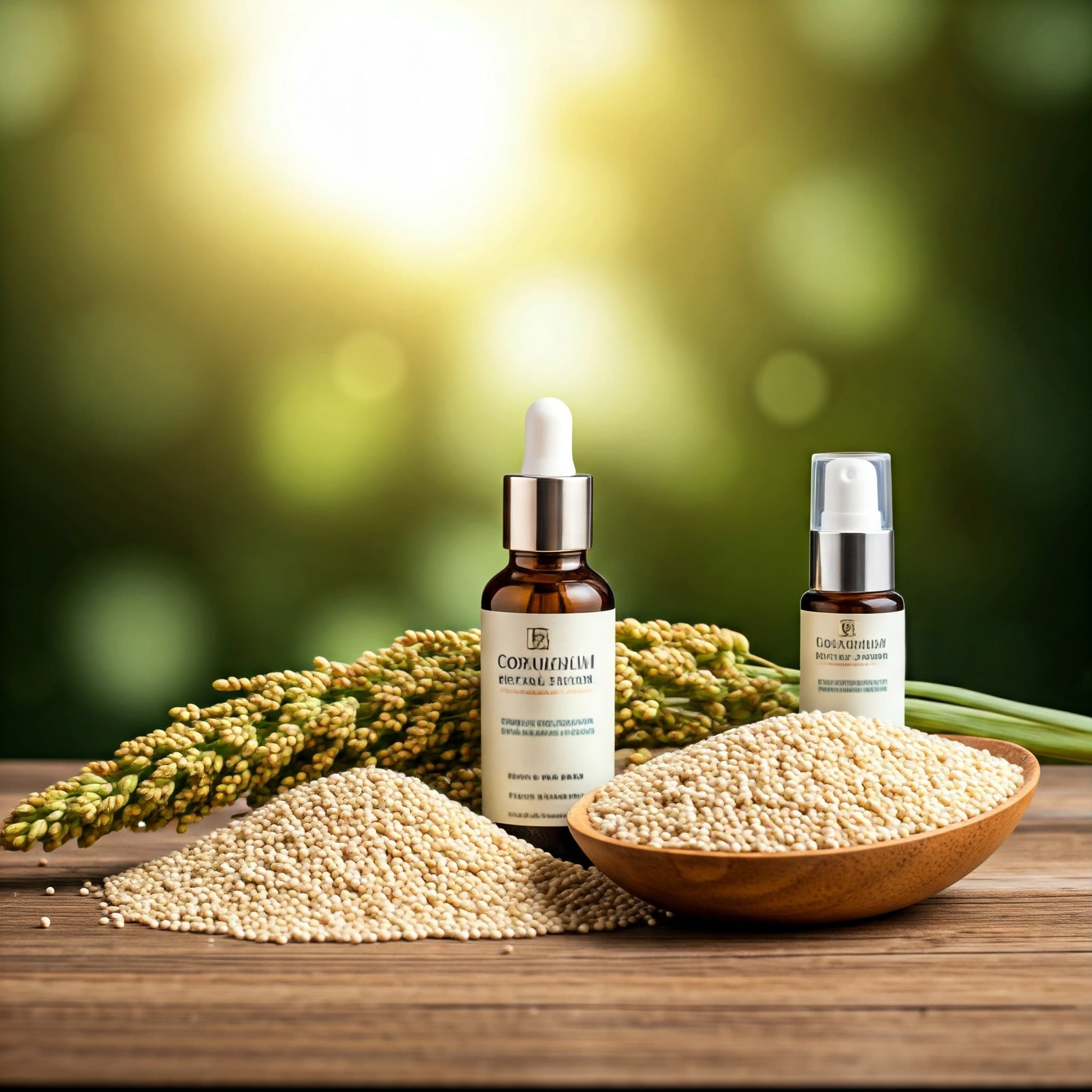 Anti-aging serums using sorghum as ingredient (AI-generated Image)