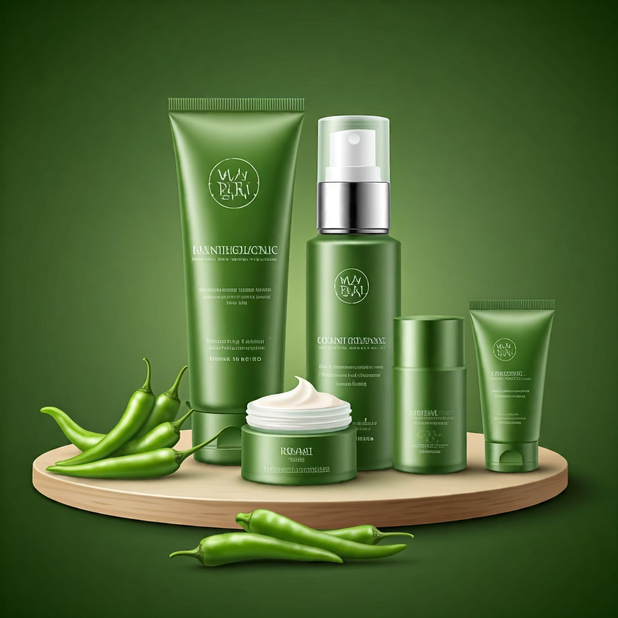 Skin creams using the antioxidants in green chillies as ingredients (AI-generated Image)