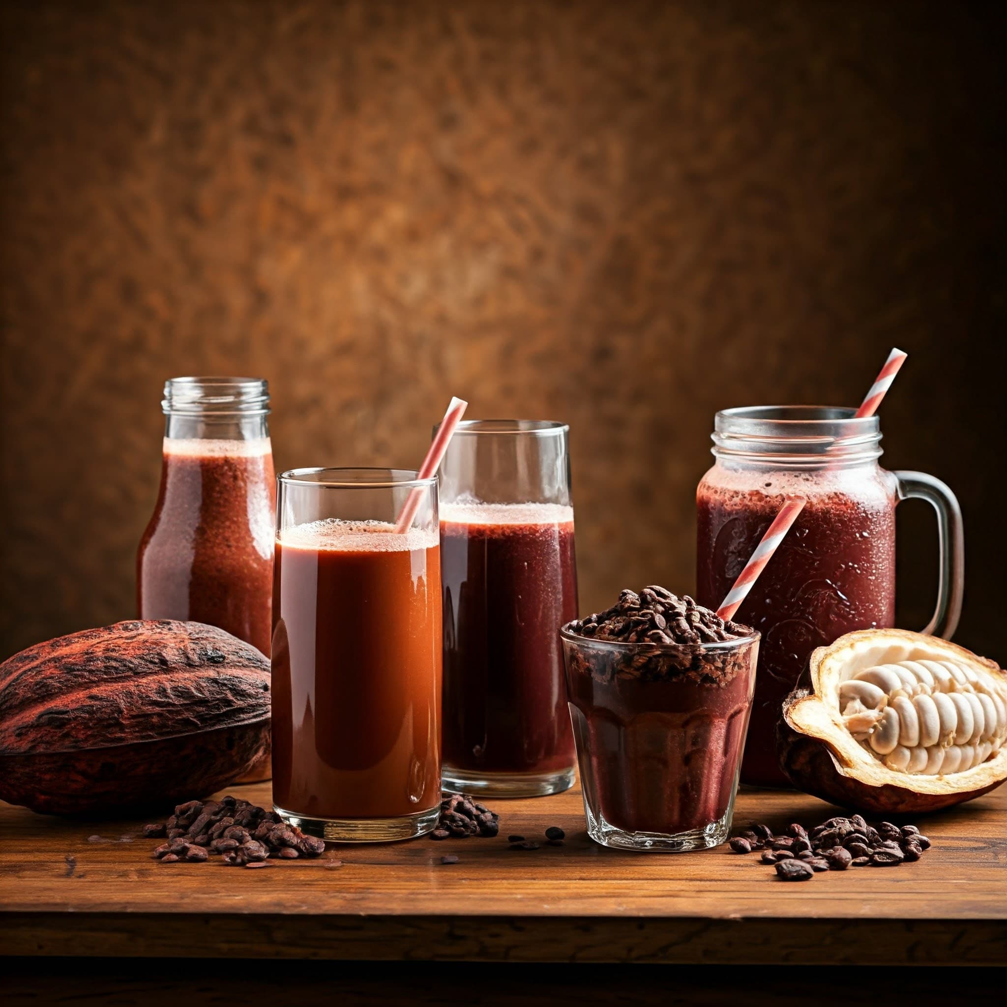 Juices using Cocoa pulp as ingredient (AI-generated Image)