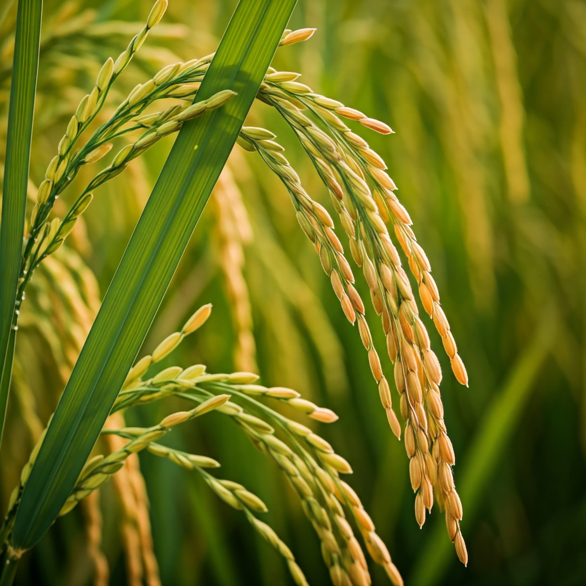 A rice plant with ripened paddy rice (AI-generated Image)